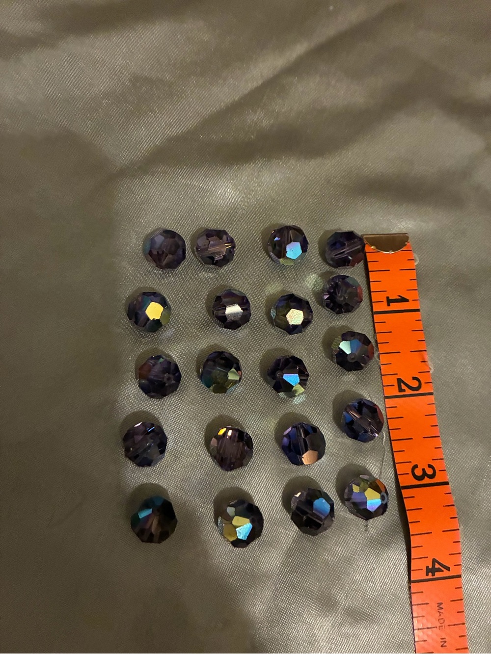 Source Unknown Purple Faceted Crystal Beads with Iridescent Shine